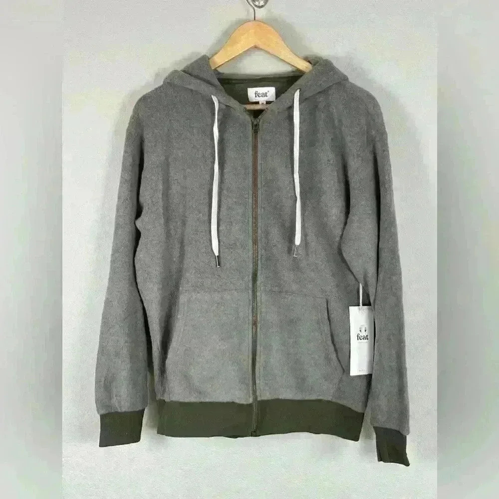 Feat Blanket Blend Full Zip Hoodie Olive Men’s Medium NWT